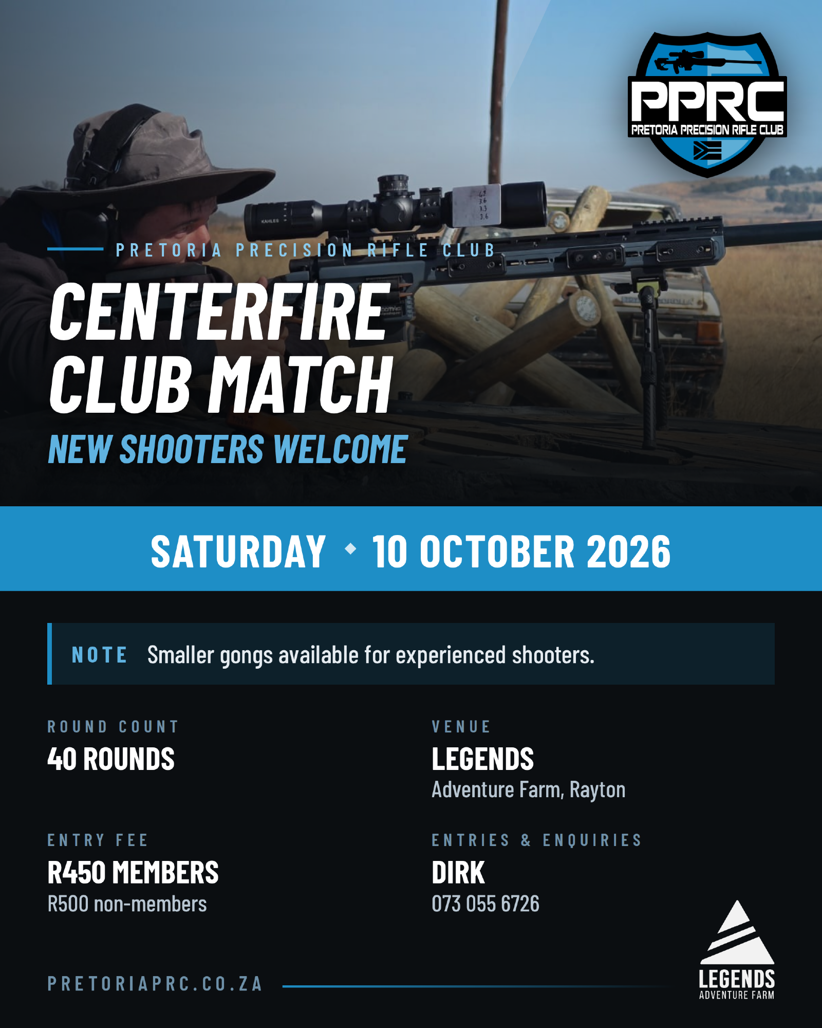PPRC Centerfire Club Match 10 match poster