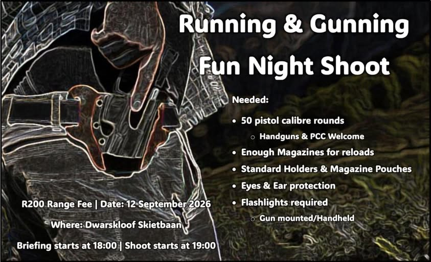 Running & Gunning Fun Night Shoot match poster